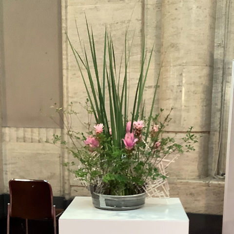 愛知県知事室、８月の花